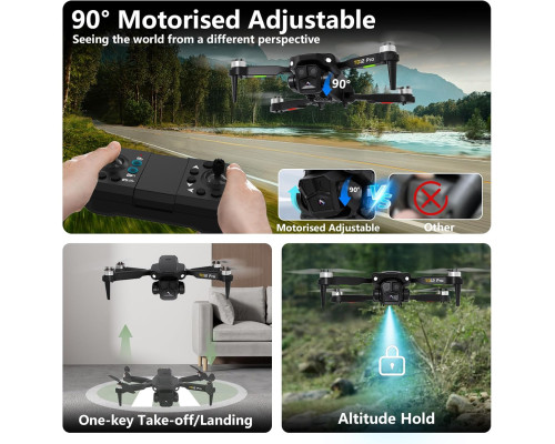 Дрон Toladrone TD12PRO з камерою 4K, безщітковий двигун, 3 режими швидкості, чорний (my-20039)