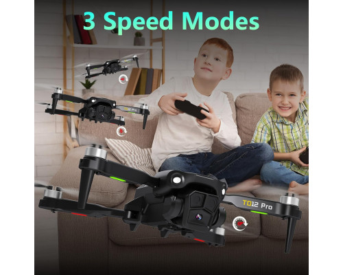 Дрон Toladrone TD12PRO з камерою 4K, безщітковий двигун, 3 режими швидкості, чорний (my-20039)