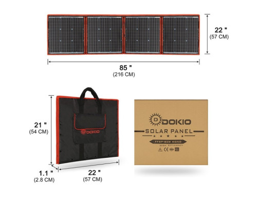 Гнучка мобільна сонячна батарея Dokio Solar FFSP-160M (my-20104)