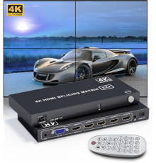 Контролер відеостіни 2x2 Clickfish VW-HDMI204-F з можливістю поєднання 4 телевізорів, чорний (my-20072)