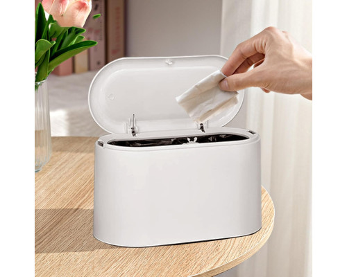 Міні відро для сміття LTWQLing MINI-Trash Can з кришкою, білий (my-20089)