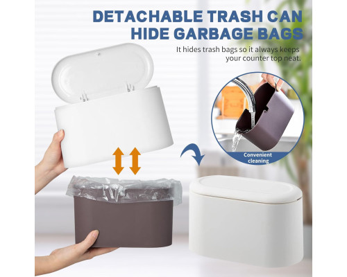 Міні відро для сміття LTWQLing MINI-Trash Can з кришкою, білий (my-20089)