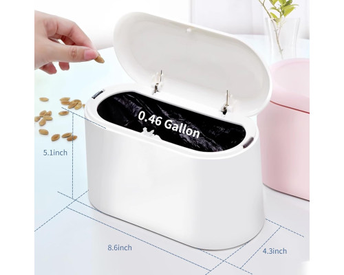 Міні відро для сміття LTWQLing MINI-Trash Can з кришкою, білий (my-20089)