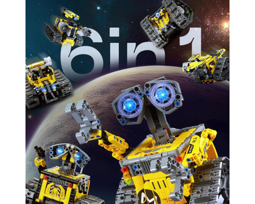 Набір для складання робота IKUPER B886 Technic, ДУ за допомогою програми, 631 деталі, жовтий (my-20057)