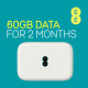Портативний ротор 4G Wi-Fi EE PAYG 4G WiFi 2 60 ГБ, білий (my-20136)
