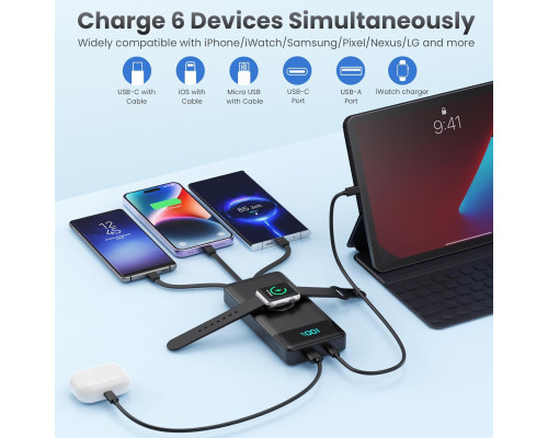 Портативний зарядний пристрій Power Bank QTshine HX100N9 10800 мАг, чорний (my-20207)