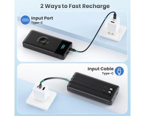 Портативний зарядний пристрій Power Bank QTshine HX100N9 10800 мАг, чорний (my-20207)