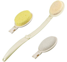 Щітка для душу та ванни MEGHNA MG-Brush-EU для спини, розбірна, 3 в 1, кремовий (my-20023)