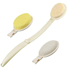 Щітка для душу та ванни MEGHNA MG-Brush-EU для спини, розбірна, 3 в 1, кремовий (my-20023)