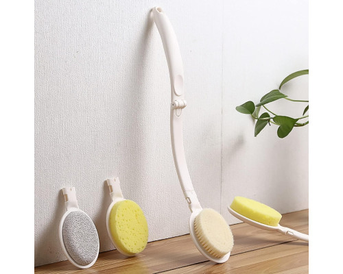 Щітка для душу та ванни MEGHNA MG-Brush-EU для спини, розбірна, 3 в 1, кремовий (my-20023)