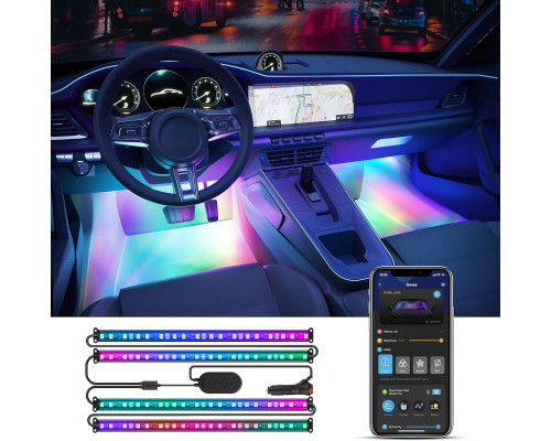 Світлодіодна стрічка Govee H7090 для автомобіля, інтелектуальне RGBIC-підсвічування салону автомобіля, DC 12 В (my-20050)