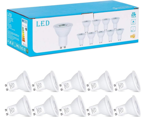 Світлодіодні лампи HYDONG BR16-SSDQB GU10 потужністю 8 Вт, холодний білий, 6000 К, упаковка з 10 шт. (my-20210)
