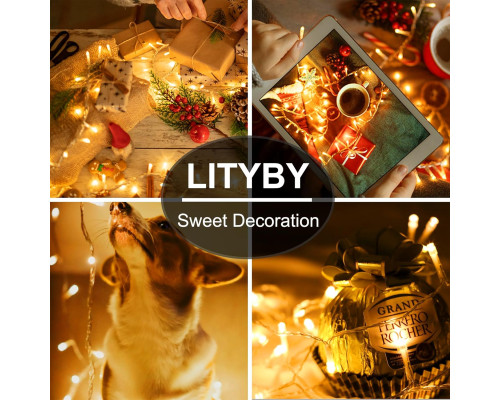 Водонепроникна світлодіодна гірлянда LITYBY довжиною 15 м, 120 світлодіодів, теплий білий (my-20204)