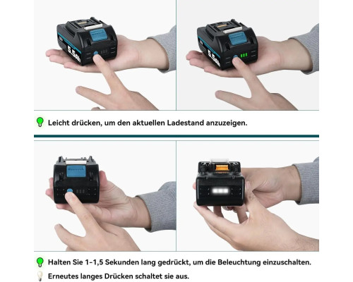 Акумулятор HOMEDAS 5,5 Ah 18V Li-ion для Makita BL1850B з індикатором рівня заряду (my-21143)