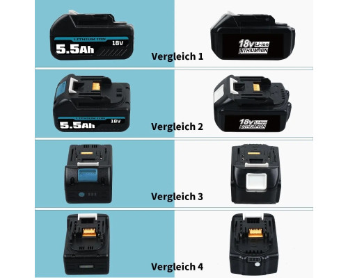 Акумулятор HOMEDAS 5,5 Ah 18V Li-ion для Makita BL1850B з індикатором рівня заряду (my-21143)