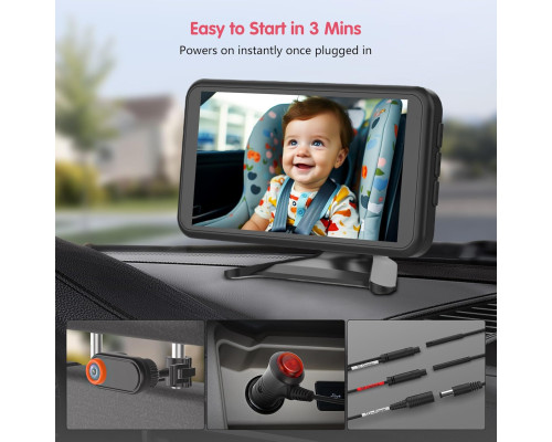 Автомобільна камера LUCKVIEW BM2, екран 5,2 дюйми 1080P з 3-кратним зумом, чорний (my-21034)