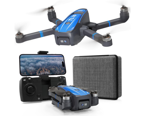 Безщітковий дрон Toladrone TL16 з камерою 4K HD, синій (my-21030)