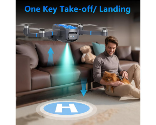 Безщітковий дрон Toladrone TL16 з камерою 4K HD, синій (my-21030)