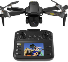 Дрон Toladrone TD12LCD з камерою, пульт дистанційного керування з РК-дисплеєм, чорний (my-21063)