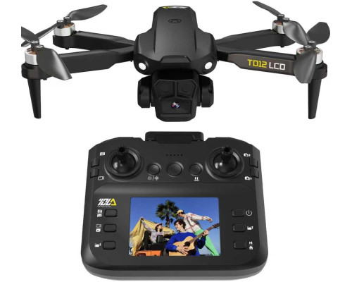 Дрон Toladrone TD12LCD з камерою, пульт дистанційного керування з РК-дисплеєм, чорний (my-21063)