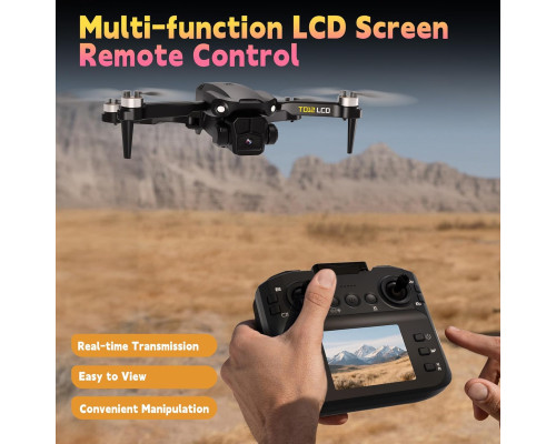 Дрон Toladrone TD12LCD з камерою, пульт дистанційного керування з РК-дисплеєм, чорний (my-21063)