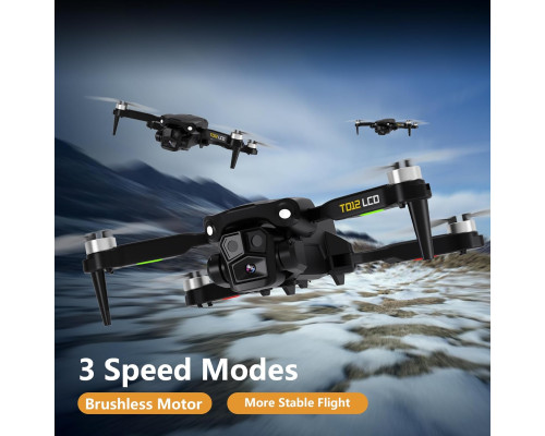 Дрон Toladrone TD12LCD з камерою, пульт дистанційного керування з РК-дисплеєм, чорний (my-21063)