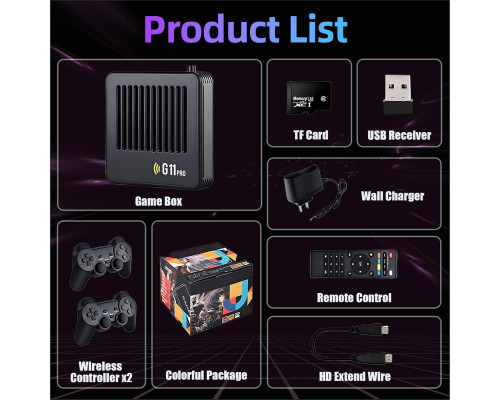 Ігрова консоль KINMRIS G11 Pro Retro з роздільною здатністю 4K, 40 000 ретро-іграми, чорний (my-21095)