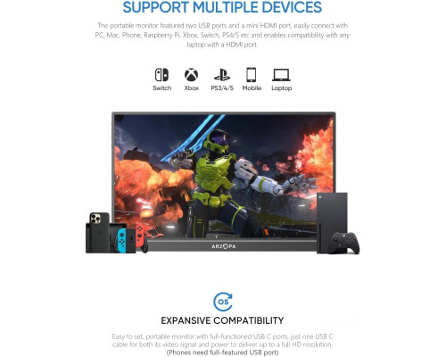 Портативний монітор ARZOPA A1 15,6'' FHD 1080P (my-21054)
