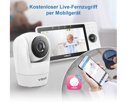 Розумна відеоняня Vtech VM901-1W 5-дюймовий РК-дисплей, камера 1080p, білий (my-21084)