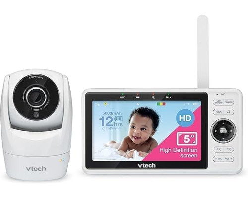 Розумна відеоняня Vtech VM901-1W 5-дюймовий РК-дисплей, камера 1080p, білий (my-21084)