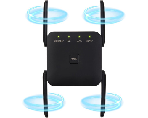 Підсилювач Wi-Fi Anluomafuy WD-1203U, ретранслятор, 1200 Мбіт/с, чорний (my-21120)