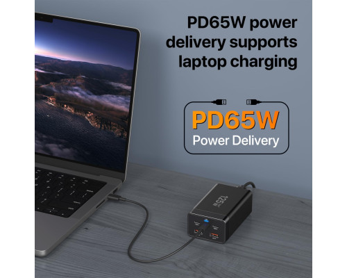 Швидкий зарядний пристрій Sccvee USB-C потужністю 125 Вт підтримка PD/USB-A (6019)