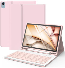 Чохол-клавіатура HOTLIFE для iPad Air 11 світло-рожевий (6023)