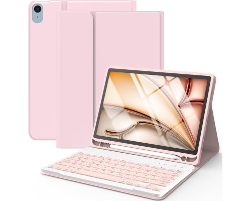 Чохол-клавіатура HOTLIFE для iPad Air 11 світло-рожевий (6023)