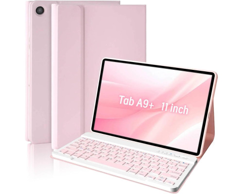 Чохол MMK для Galaxy Tab A9 Plus з клавіатурою рожевий (6025)
