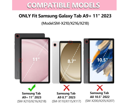 Чохол MMK для Galaxy Tab A9 Plus з клавіатурою рожевий (6025)