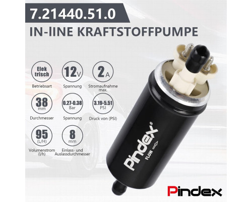 Електричний паливний насос Pindex 12В чорний (6034)