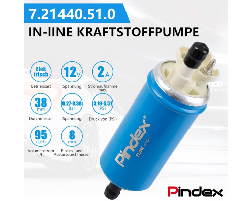 Електричний паливний насос Pindex 12В синій (6033)