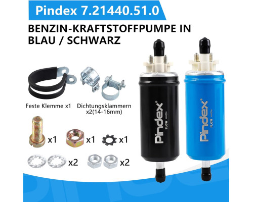 Електричний паливний насос Pindex 12В синій (6033)
