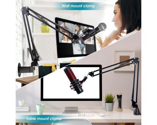 Мікрофонна стійка YOUSHARES сумісний із Blue Yeti/HyperX QuadCast чорний (6015)
