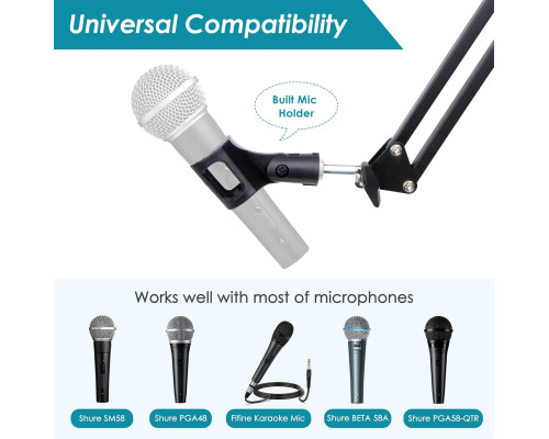 Мікрофонна стійка YOUSHARES сумісний із Blue Yeti/HyperX QuadCast чорний (6015)