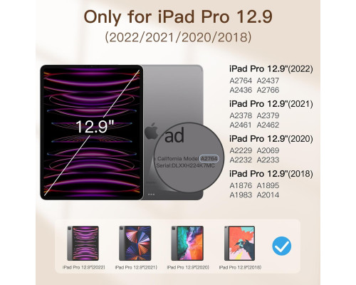 Магнітний чохол JETech для iPad Pro 12,9 дюймів чорний (6049)