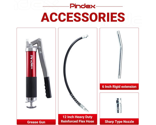 Мастильний шприц Pindex 8000 PSI червоний (6031)