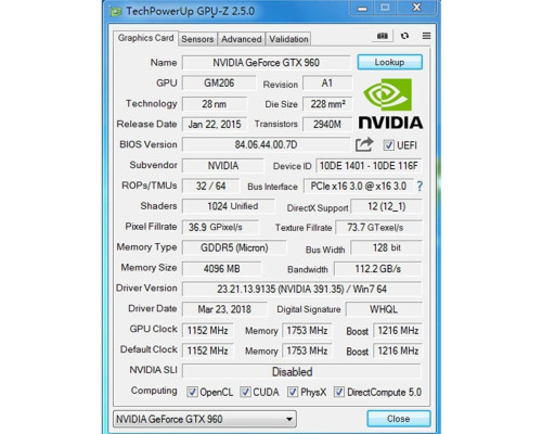 Відеокарта QTHREE GTX 960 4 ГБ GDDR5 для ПК PCI Express x16 DirectX 12 (6099)
