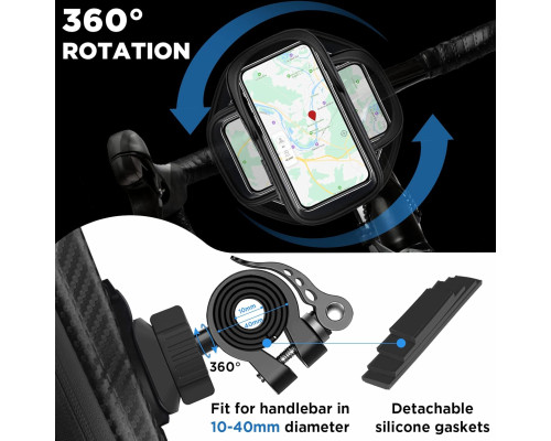 Водонепроникний тримач мобільного телефону LEMEGO на велосипед чорний (6051)
