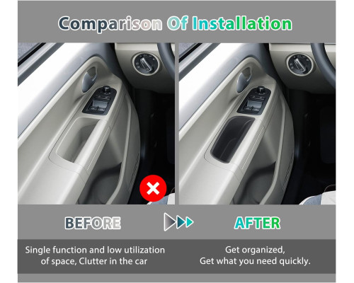 Ящик для зберігання GAFAT у передніх дверях для VW UP GTI Seat MII Skodα Citigo (6079)