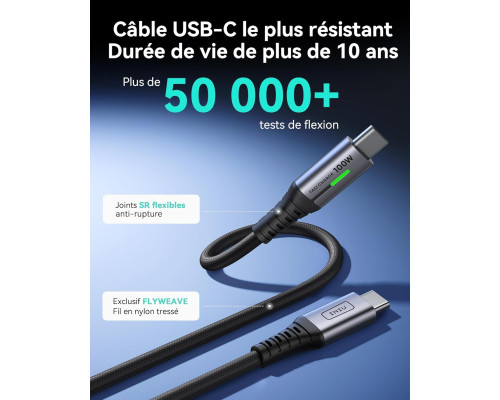 Зарядный кабель INIU USB C - USB C 5A 100W 2м (6068)