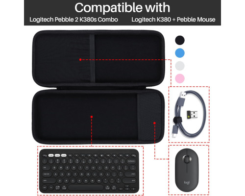 Жорсткий чохол Lebakort для клавіатури сумісний з Logitech Pebble Keys 2 Combo K380s чорний (6013)