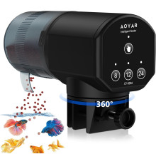 Автоматичний дозатор корму Aoyar для риб в акваріумі, об'єм 200 мл, чорний (my-19039)