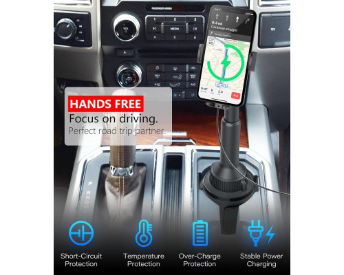 Автомобільний тримач для  телефону APPS2Car H9-C04 з функцією заряджання, чорний (3026)